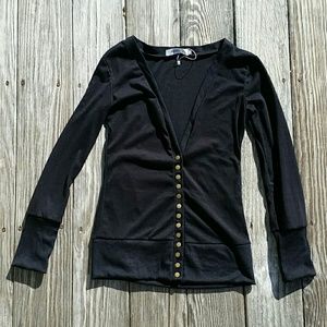 Black button cardigan